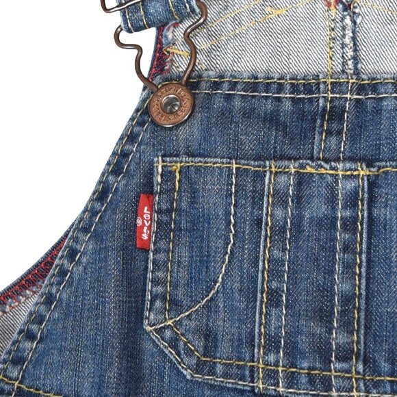 Levi’s Baby Denim Overalls 12M Vintage Wash Unisex Classic Workwear - Picture 3 of 6